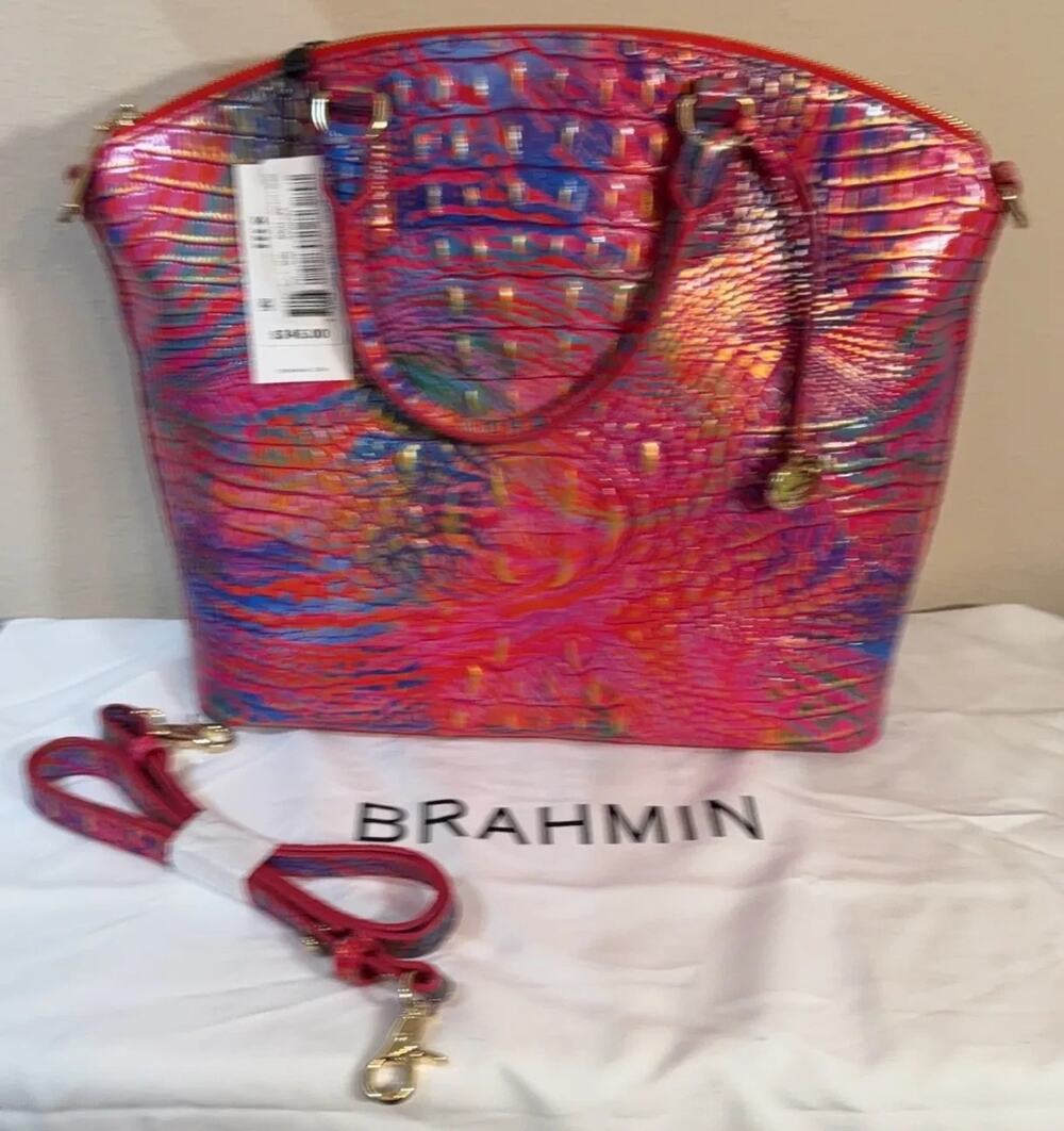 NWT Brahmin Large Duxbury Satchel/Shoulder Bag in Rainbow Fish Melbourne